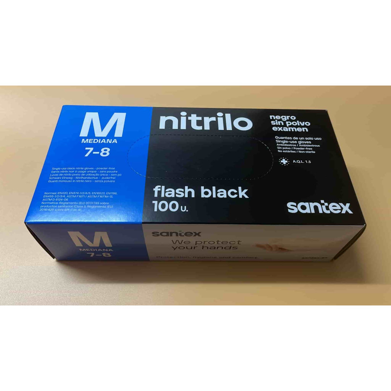 GUANTES NITRILO NEGRO T/M (1000u)
