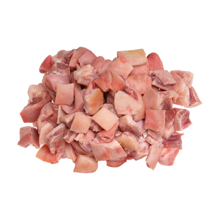 Careta de porc trossejada