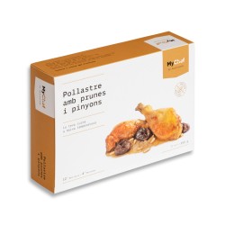 POLLO RUSTIDO CON CIRUELAS Y PIÑONES
