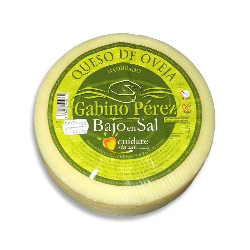 Queso oveja bajo en sal Gabino Pérez | Mar3sma Alimentació
